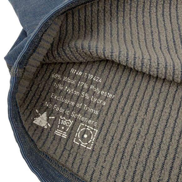 Voormi Men's Wool Blend Grid Fleece Camp Sweatshirt Blue Medium - Picture 7 of 10